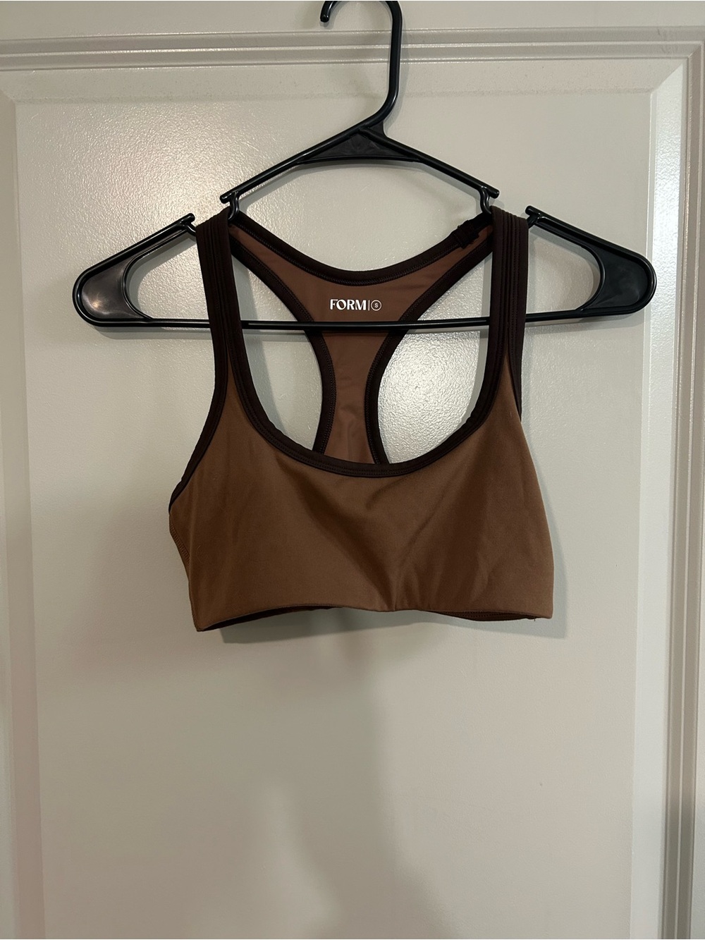 FORM Brown Racerback Sports Bra Two Tone Top